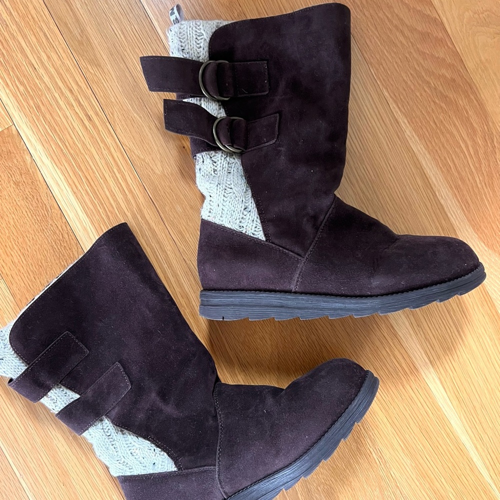 Muk Luks brand dark brown water resistant boots